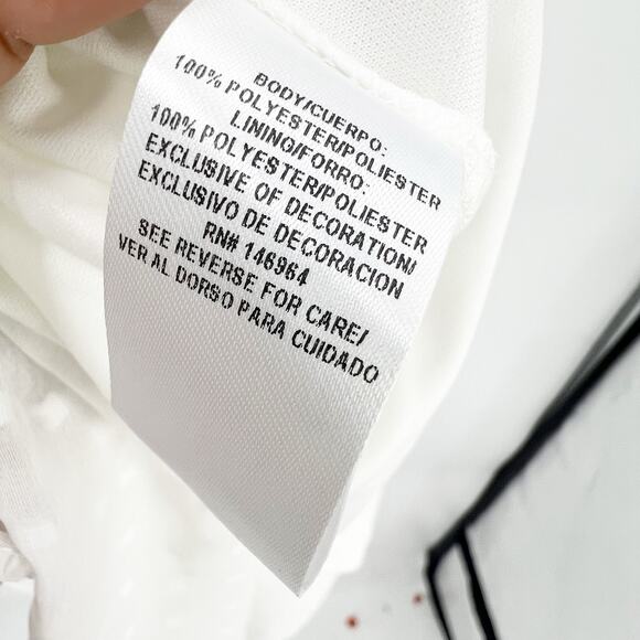 Signature by Robbie Bee Chiffon Textured Fit & Flare Midi Dress White S NWOT - Picture 8 of 11